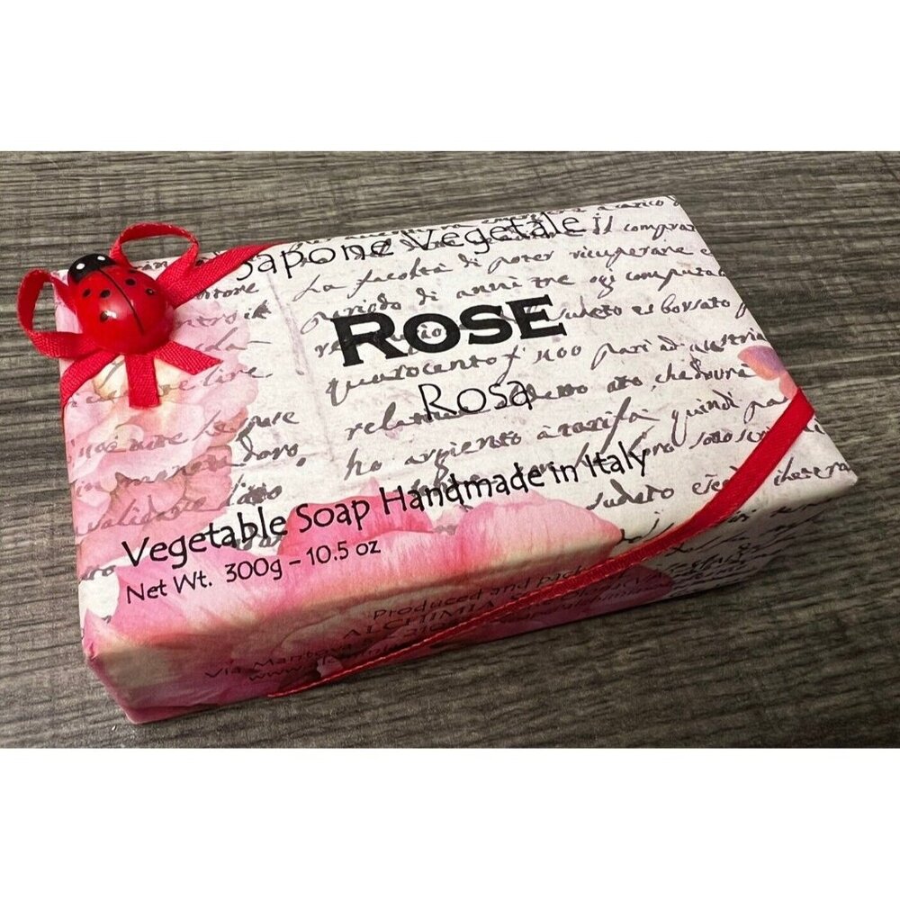 Rose Scented Sapone Vegetale Vegetable Soap Bar Handmade in Italy 10.5 oz C37